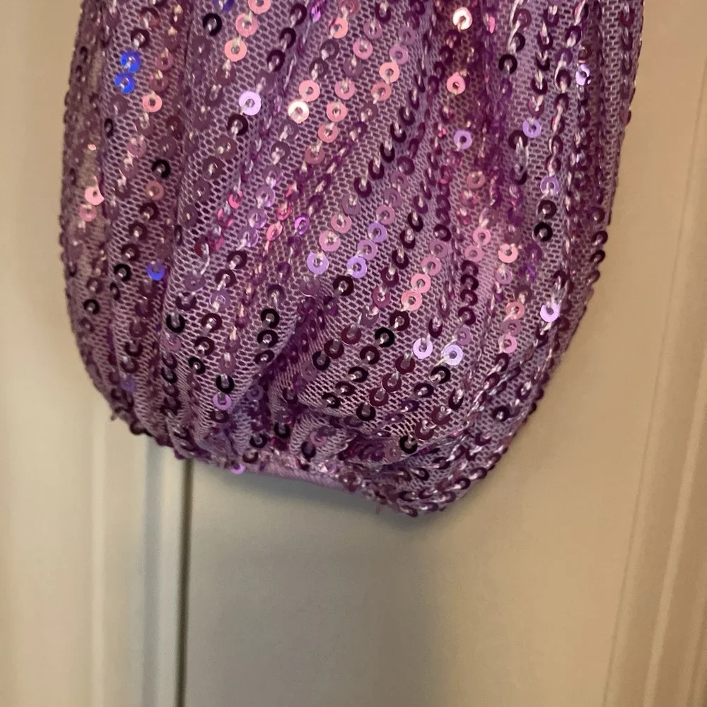 Grace Karin Girl's Long Sleeve Sequin Sparkly Formal Dress Size 8Y Purple C746